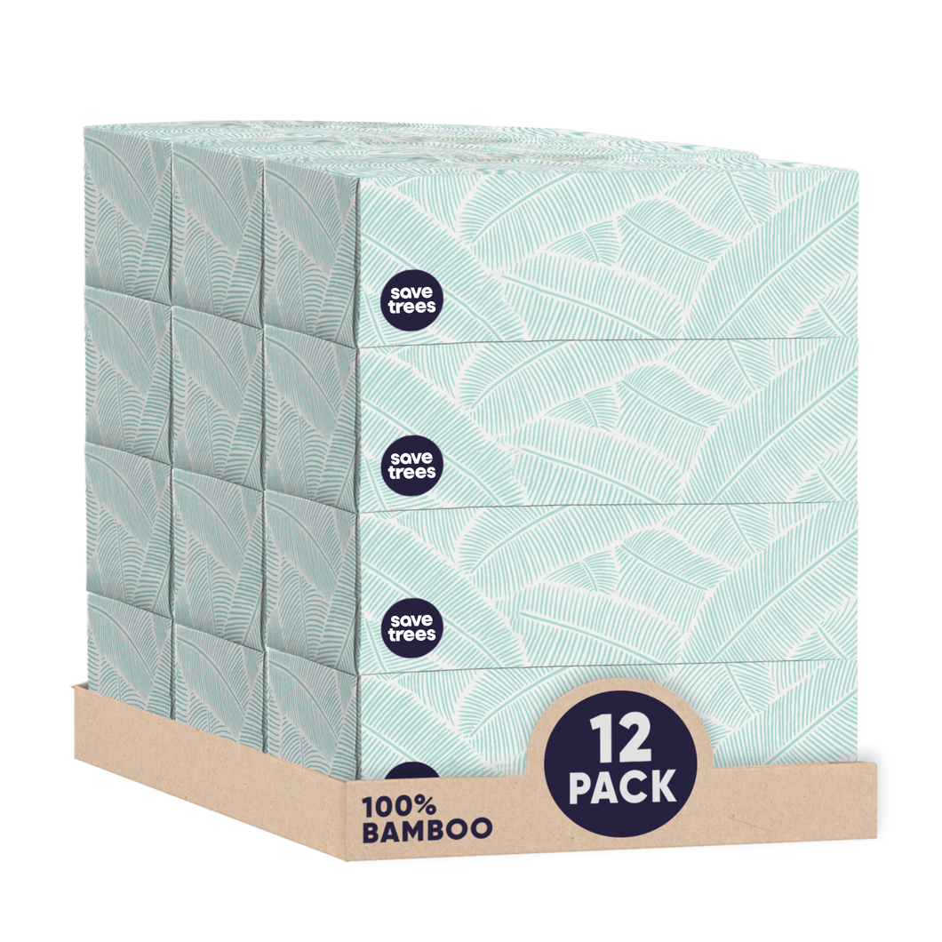 12 Pack of Save Trees Facial Tissues Boxes