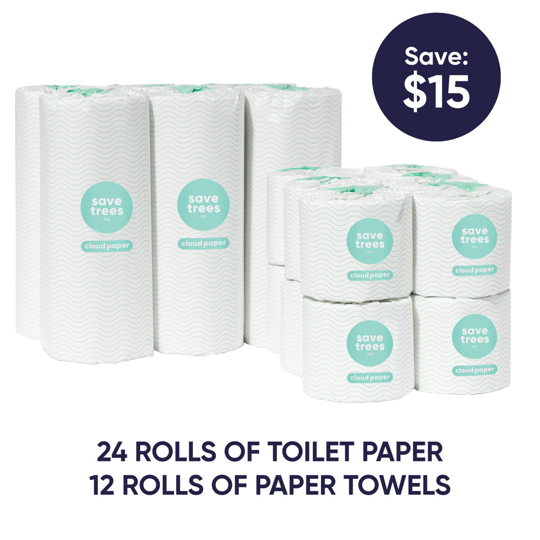 Bamboo eco-friendly Toilet Paper & Paper Towel Bundle