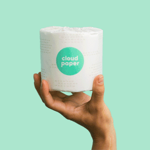 bamboo toilet paper roll in plastic-free packaging by cloud paper